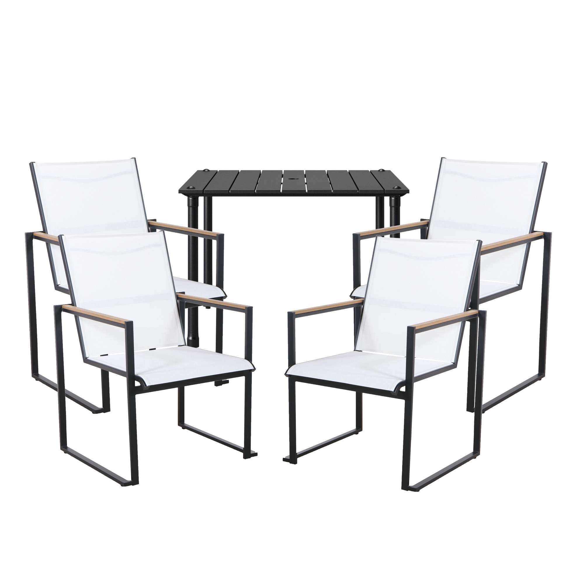 Four Project 62 Henning Dining Chairs and Threshold Fernhill Patio Dining Table EBTH